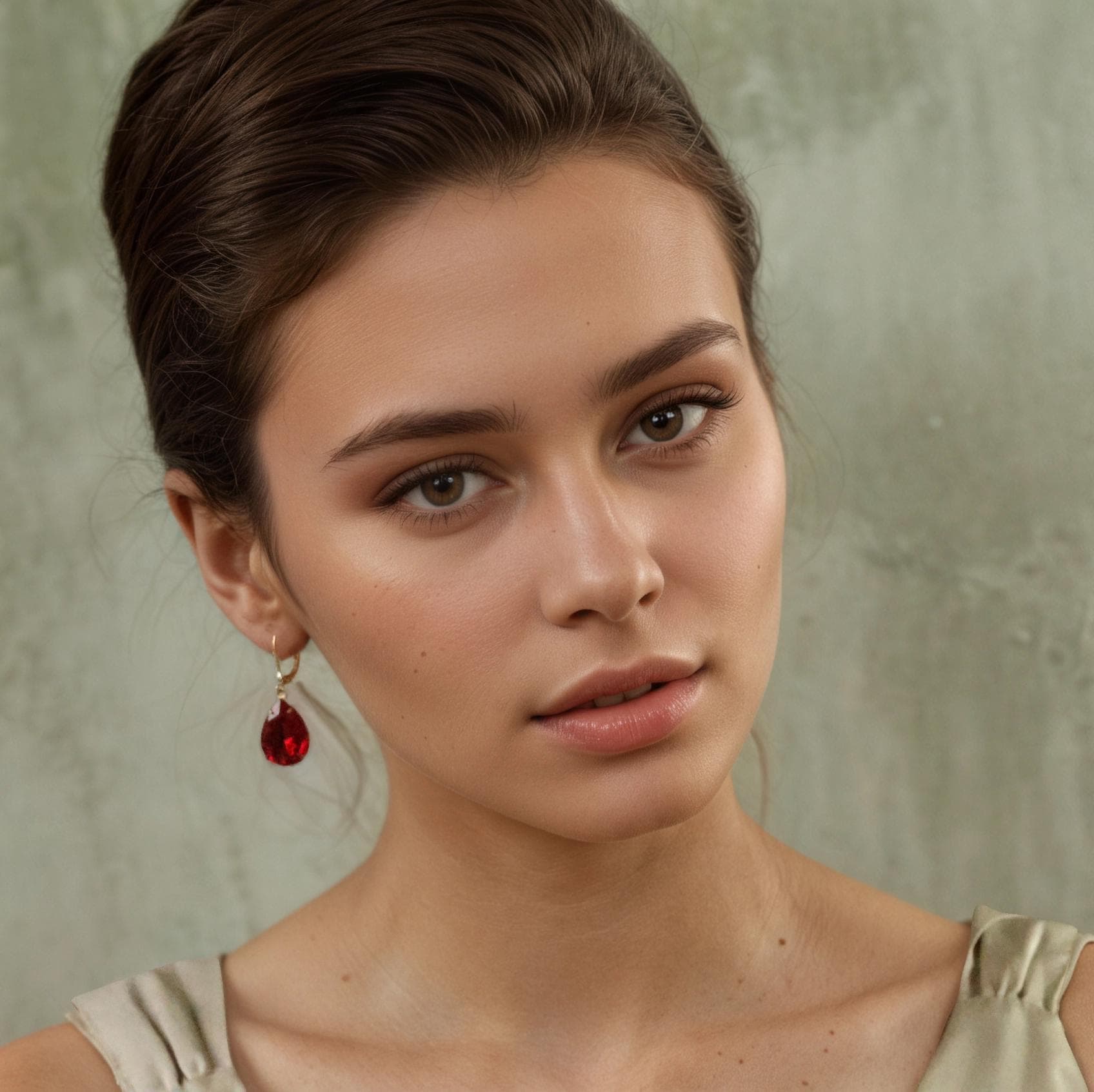 Ruby Red Teardrop Earrings