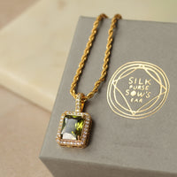 Olive Green Victorian Jewel Necklace