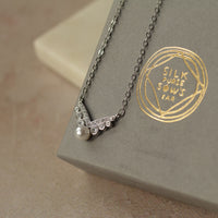 Silver Pearl Art Deco Necklace