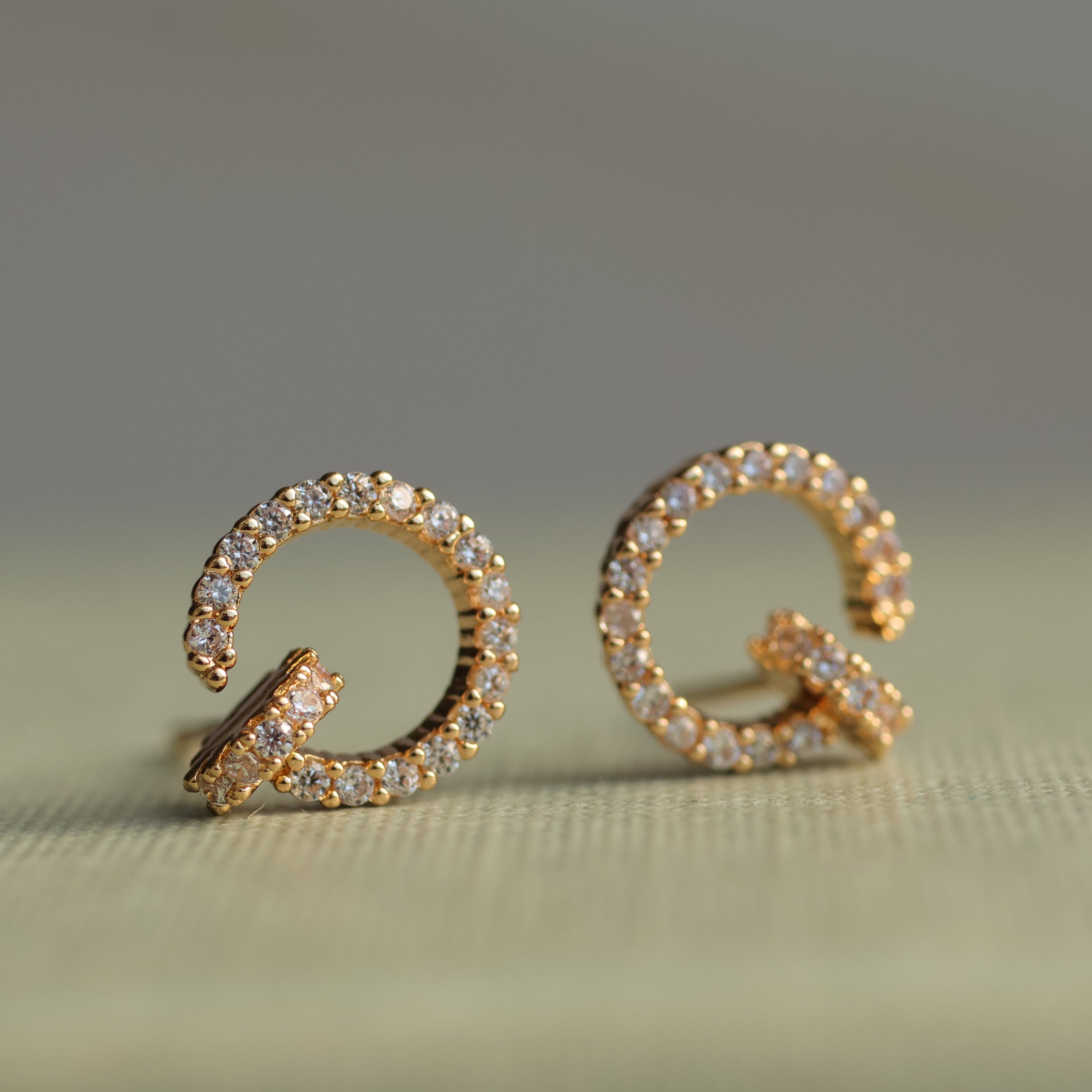 Crystal Hardware Stud Earrings