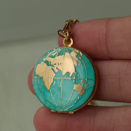 World Map Locket Necklace