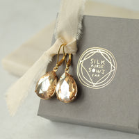 Vintage Champagne Teardrop Earrings