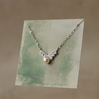 Silver Pearl Art Deco Necklace