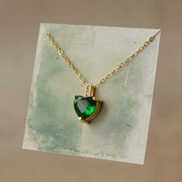 Emerald Green Heart Necklace