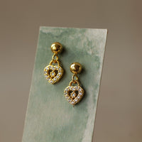 Gold Padlock Stud Earrings