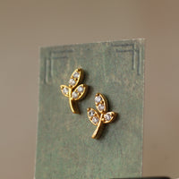 Tiny Leaf Stud Earrings