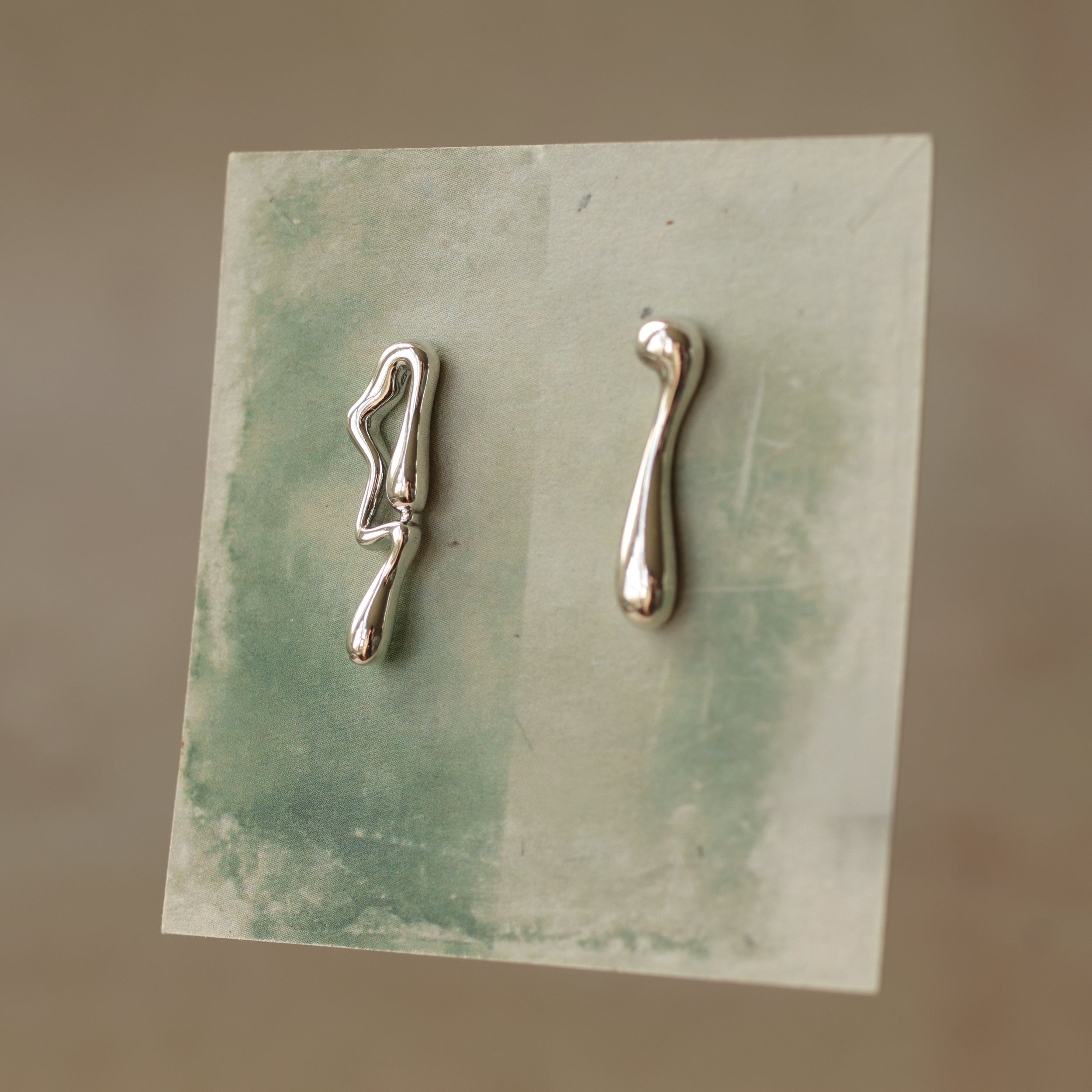 Silver Liquid Drop Earrings
