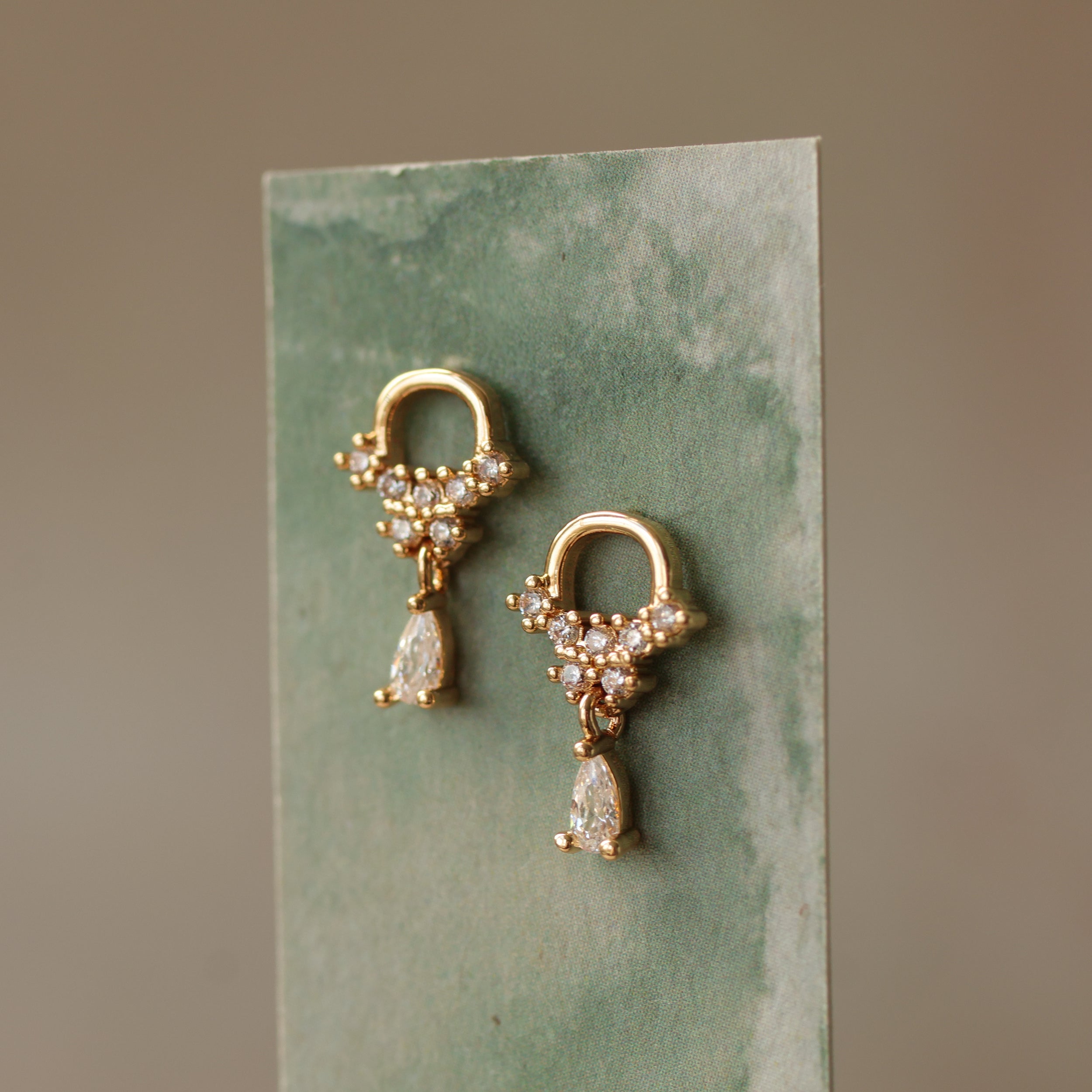 Gold Vermeil Tiny Droplet Hoop Earrings