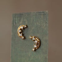 New Moon Crescent Stud Earrings