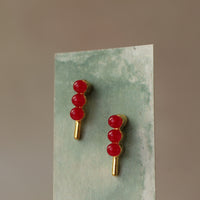 Red Dot Stud Earrings