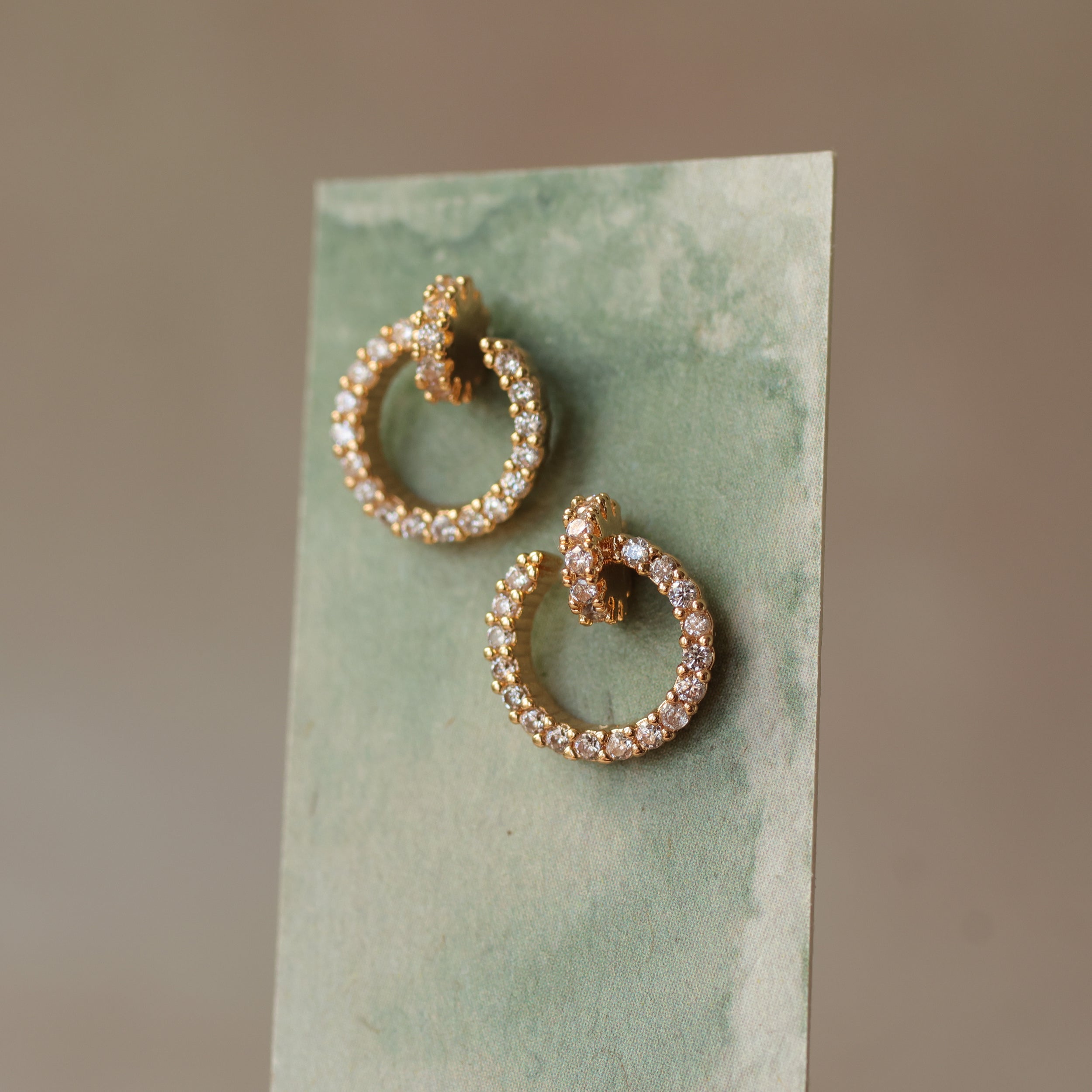 Crystal Hardware Stud Earrings