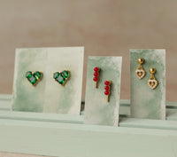 Red Dot Stud Earrings