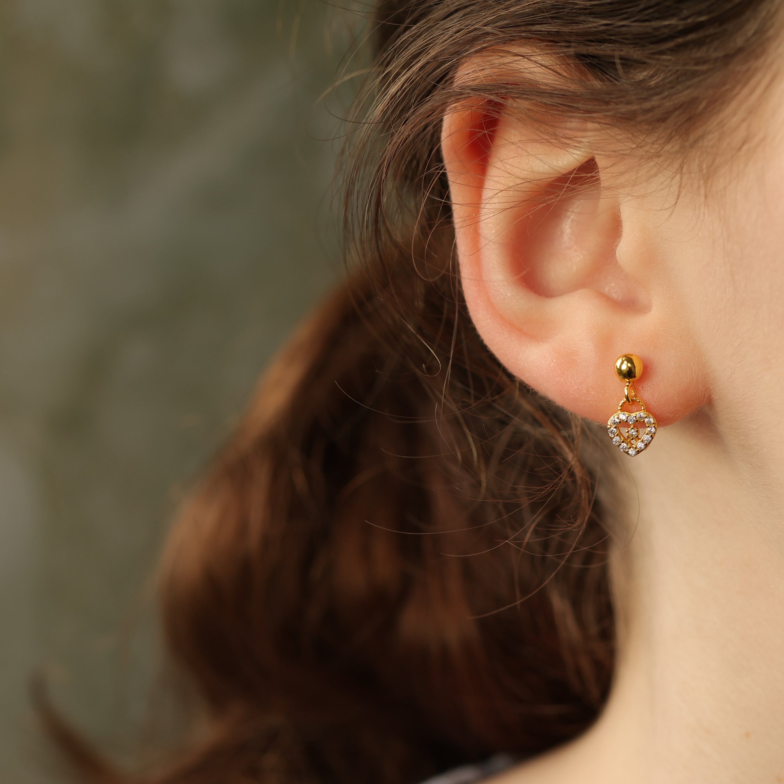 Gold Padlock Stud Earrings