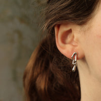 Silver Liquid Drop Earrings