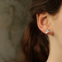 Silver Triangle Stud Earrings