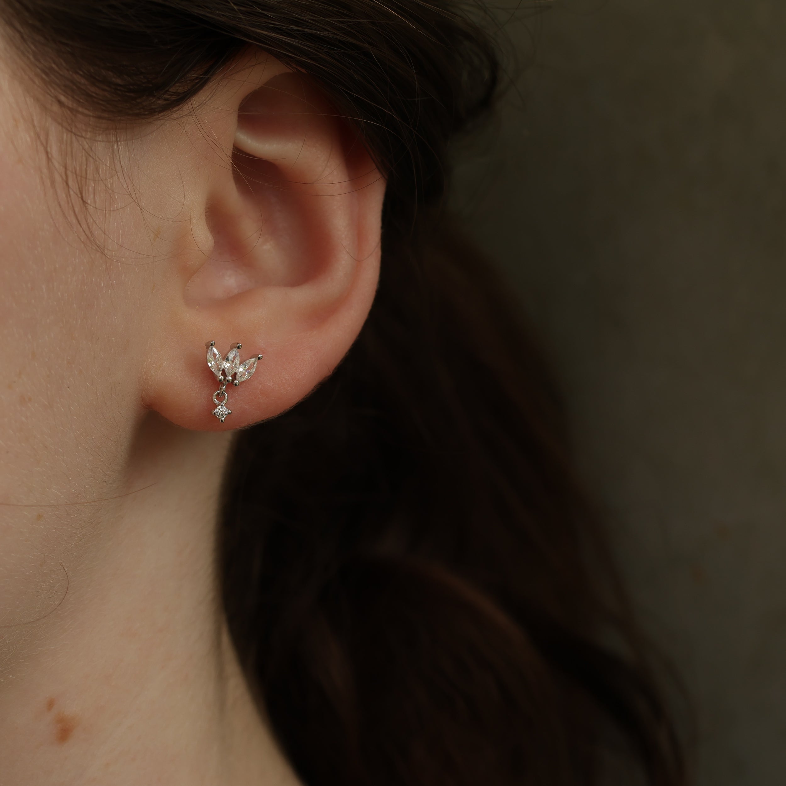Sterling Silver Petal Stud Earrings