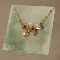 Gold Jewel Charm Necklace