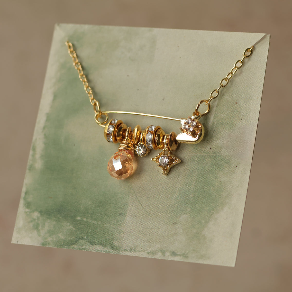 Gold Jewel Charm Necklace