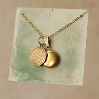 Antique Medallion Charm Locket Necklace