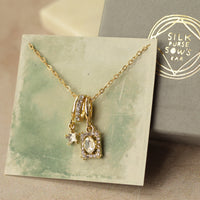 Vintage Crystal Charm Necklace