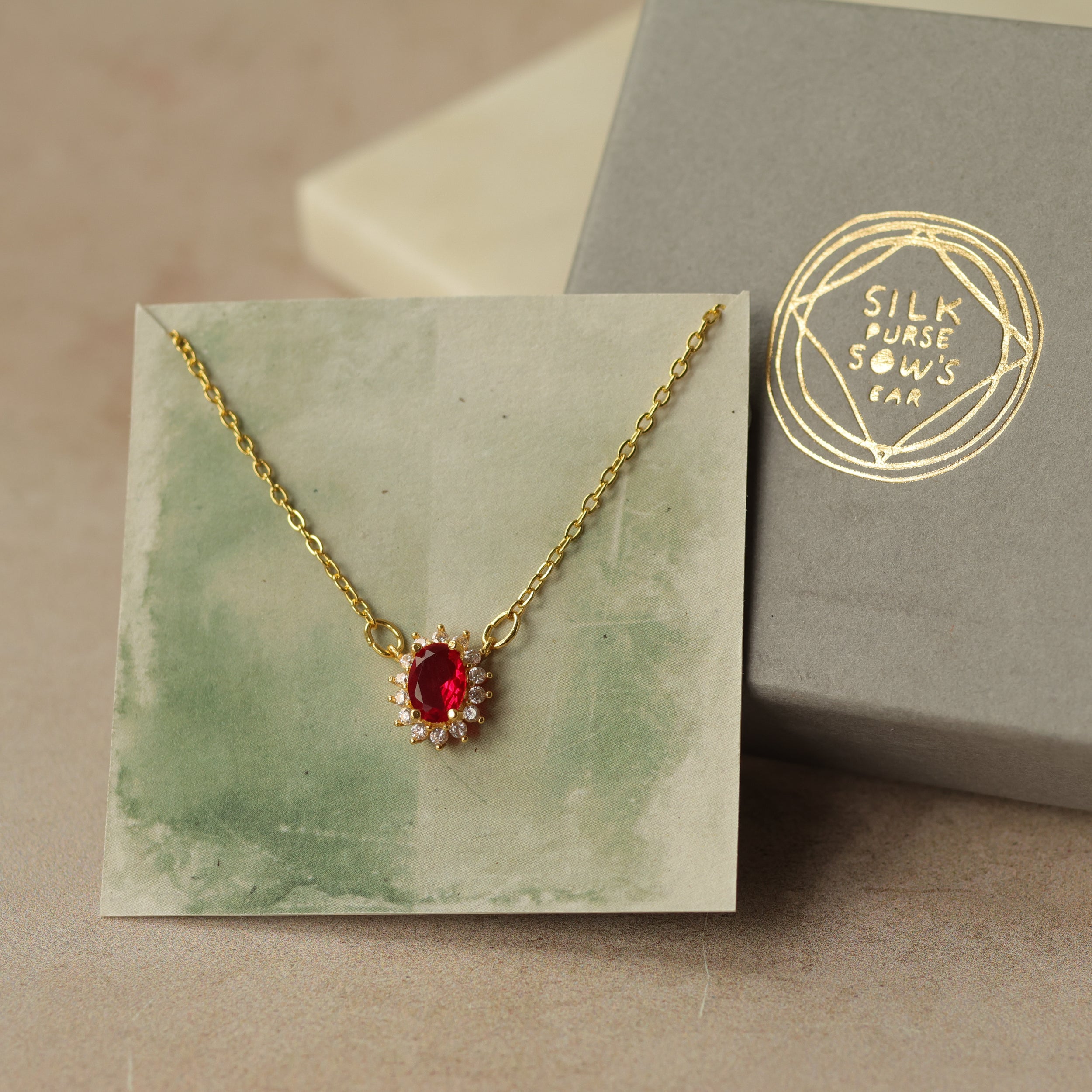 Ruby Oval Regency Jewel Necklace