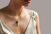 Art Deco Emerald Bar Necklace