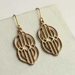 Gold Art Deco Drop Earrings