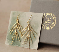 Gold Pine Needle Earrings