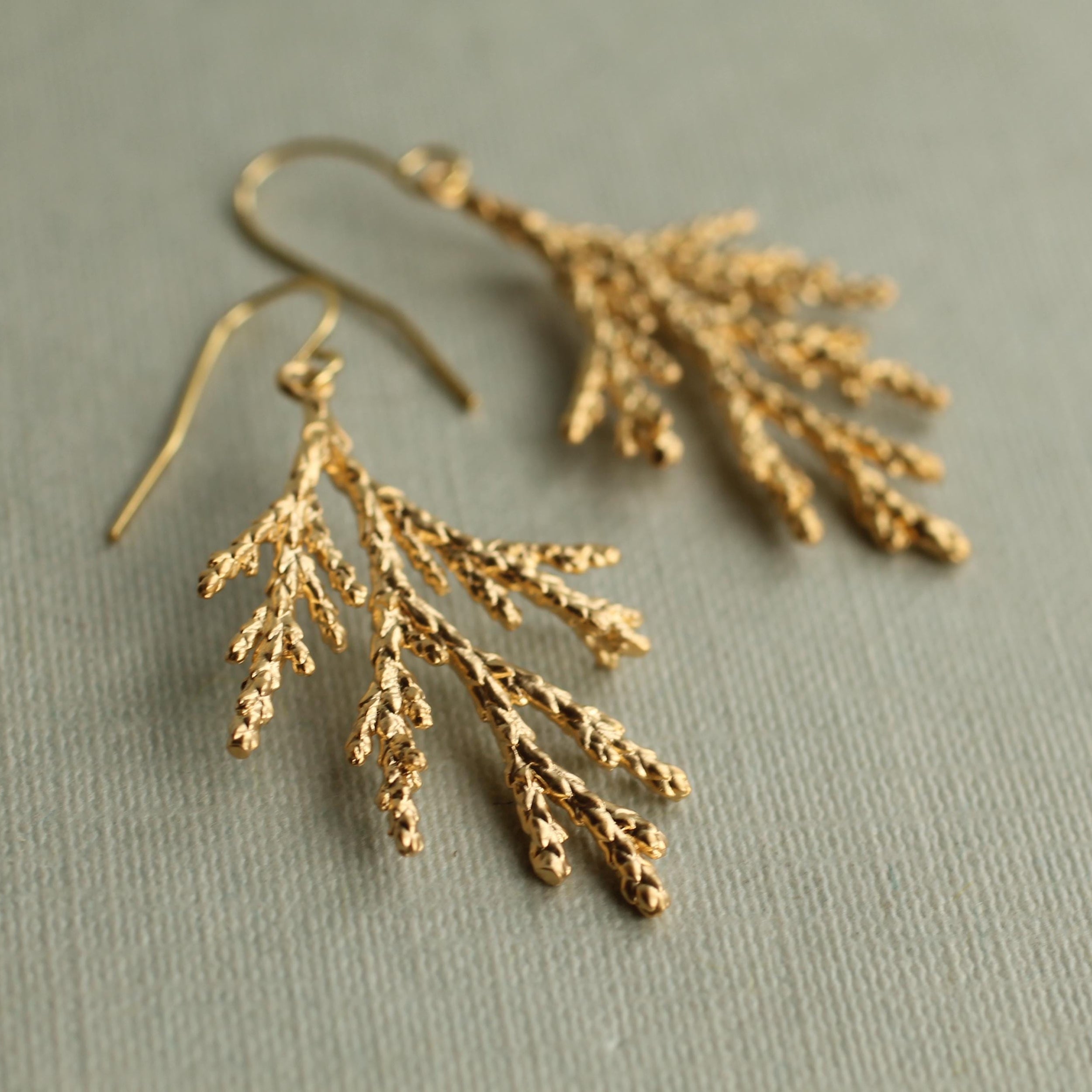 Conifer Branch Botanical Earrings