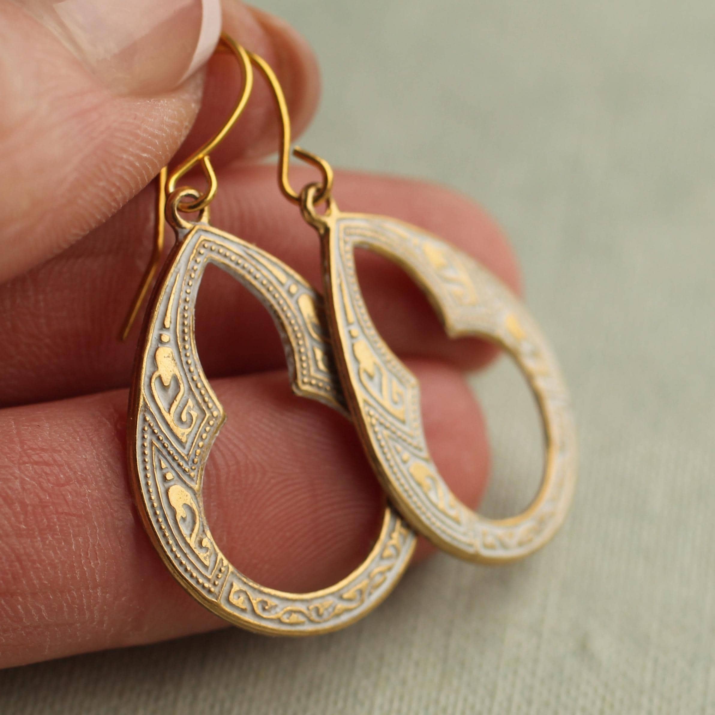 Carved Hoop Earrings