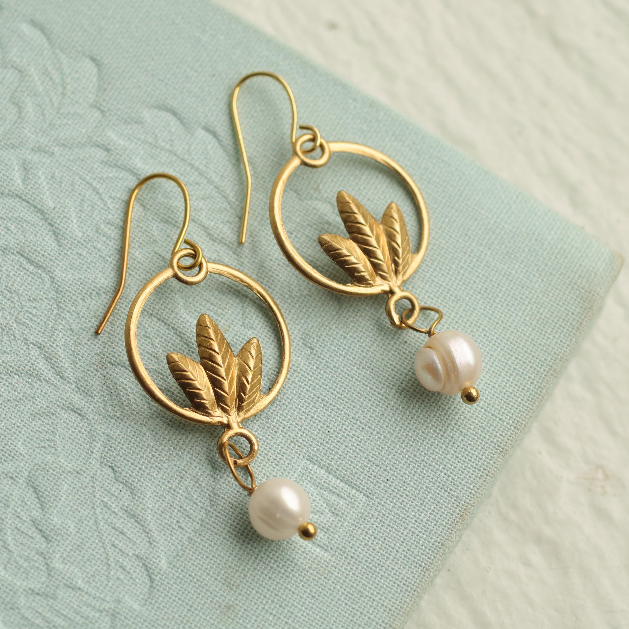 Lotus Pearl Earrings