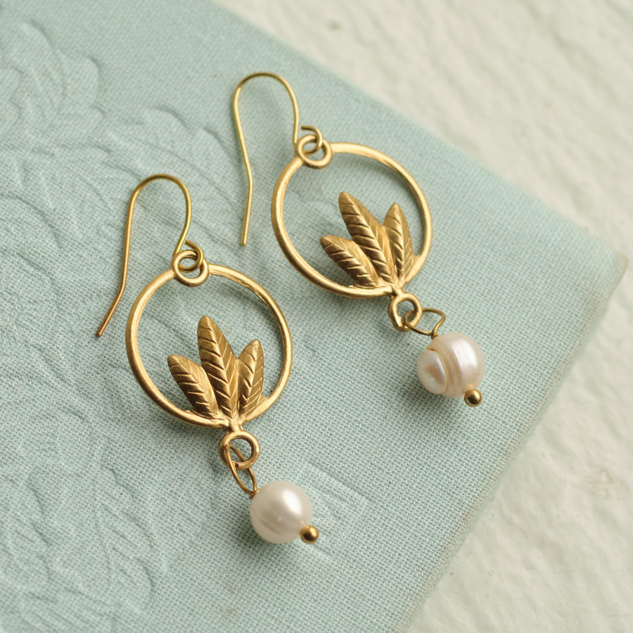 Lotus Pearl Earrings