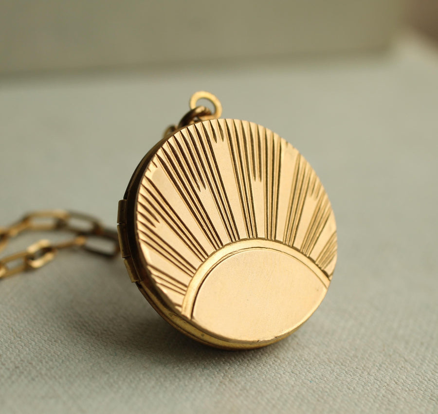 Art Deco Sun Locket
