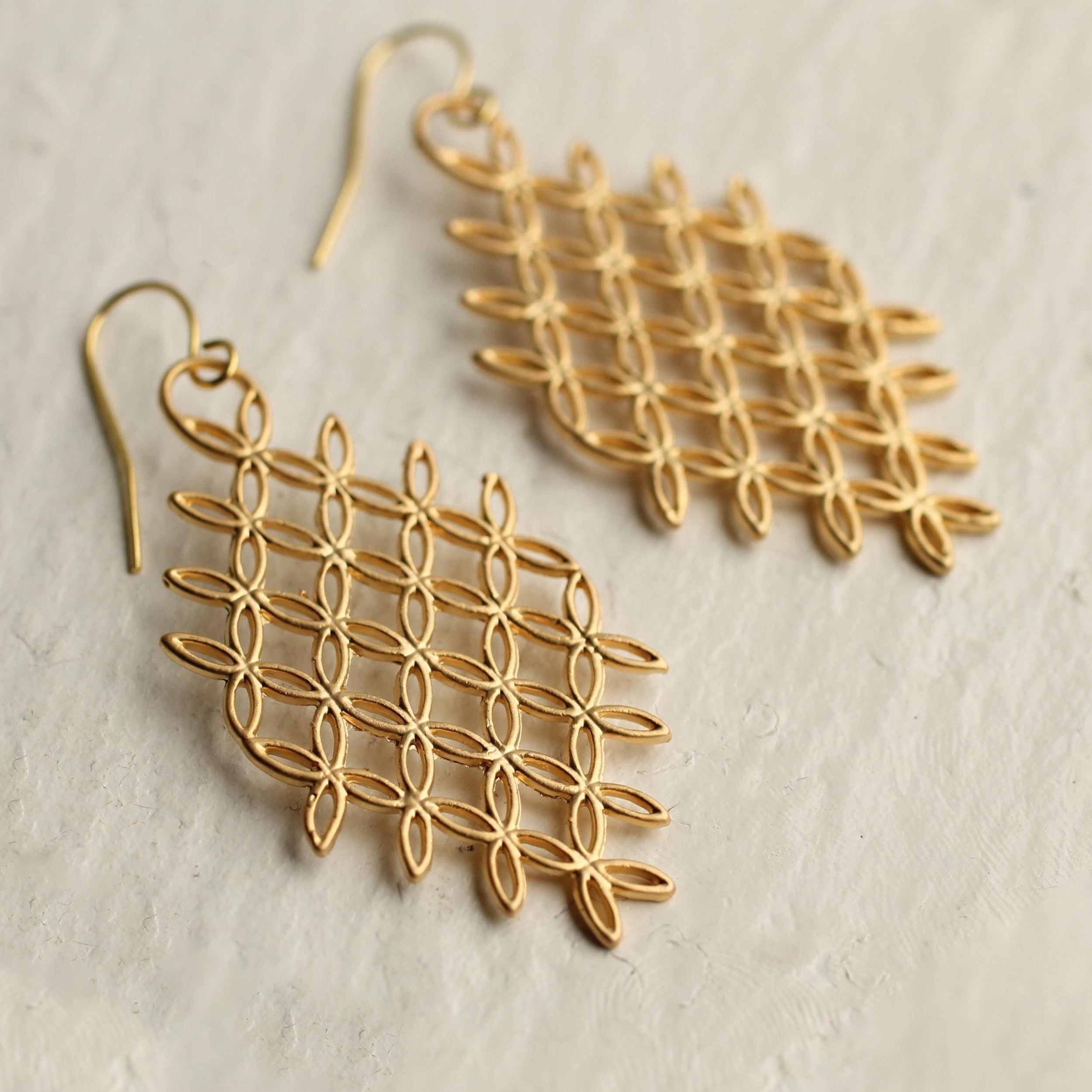 Gold Lace Bohemian Earrings