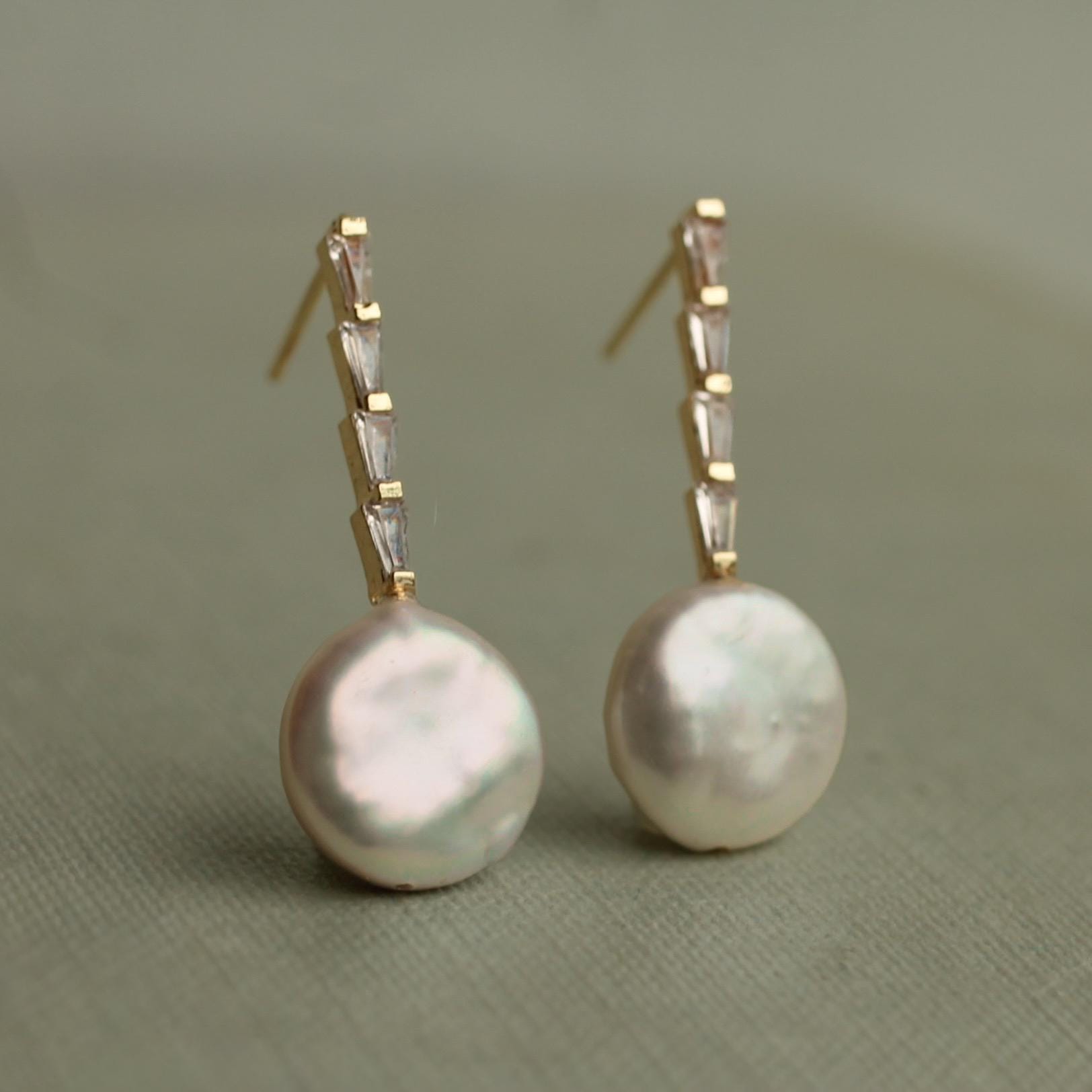 Freshwater Pearl Statement Bridal Earrings