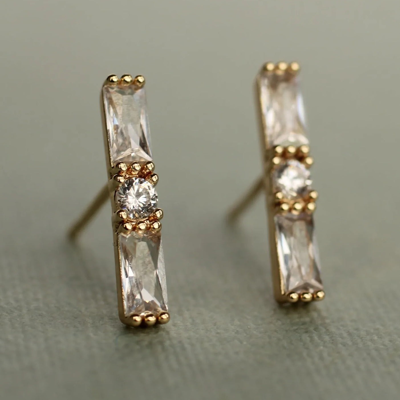 Classic Baguette Studs
