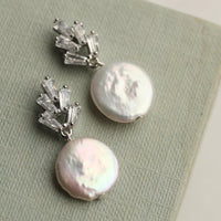 Art Deco Crystal Freshwater Pearl Earrings