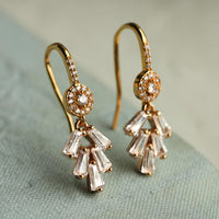 Art Deco Crystal Orbit Drop Earrings