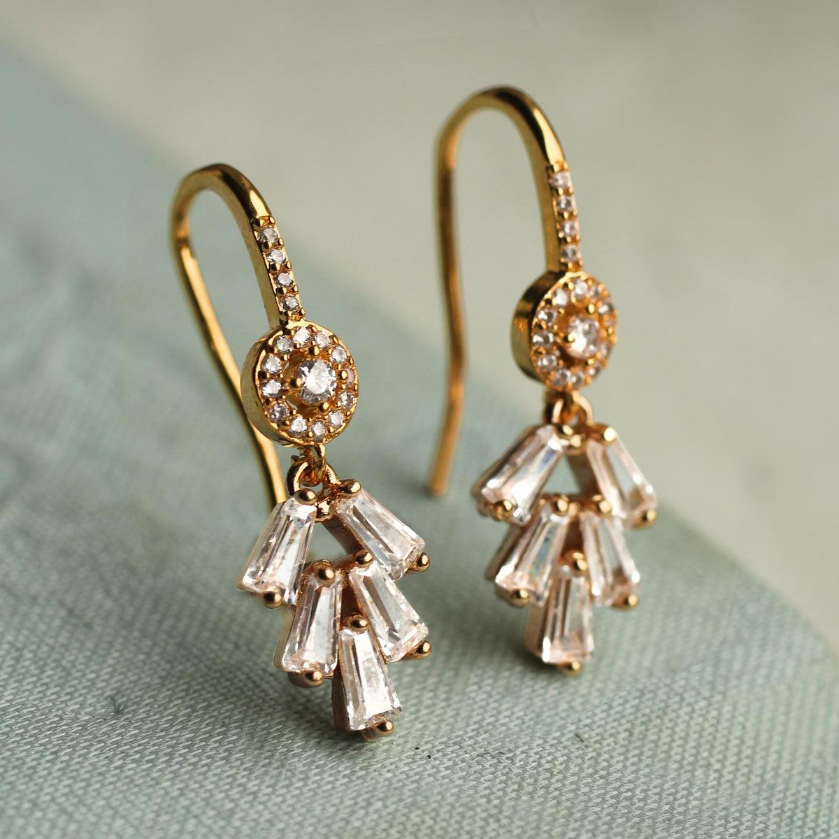 Art Deco Crystal Orbit Drop Earrings