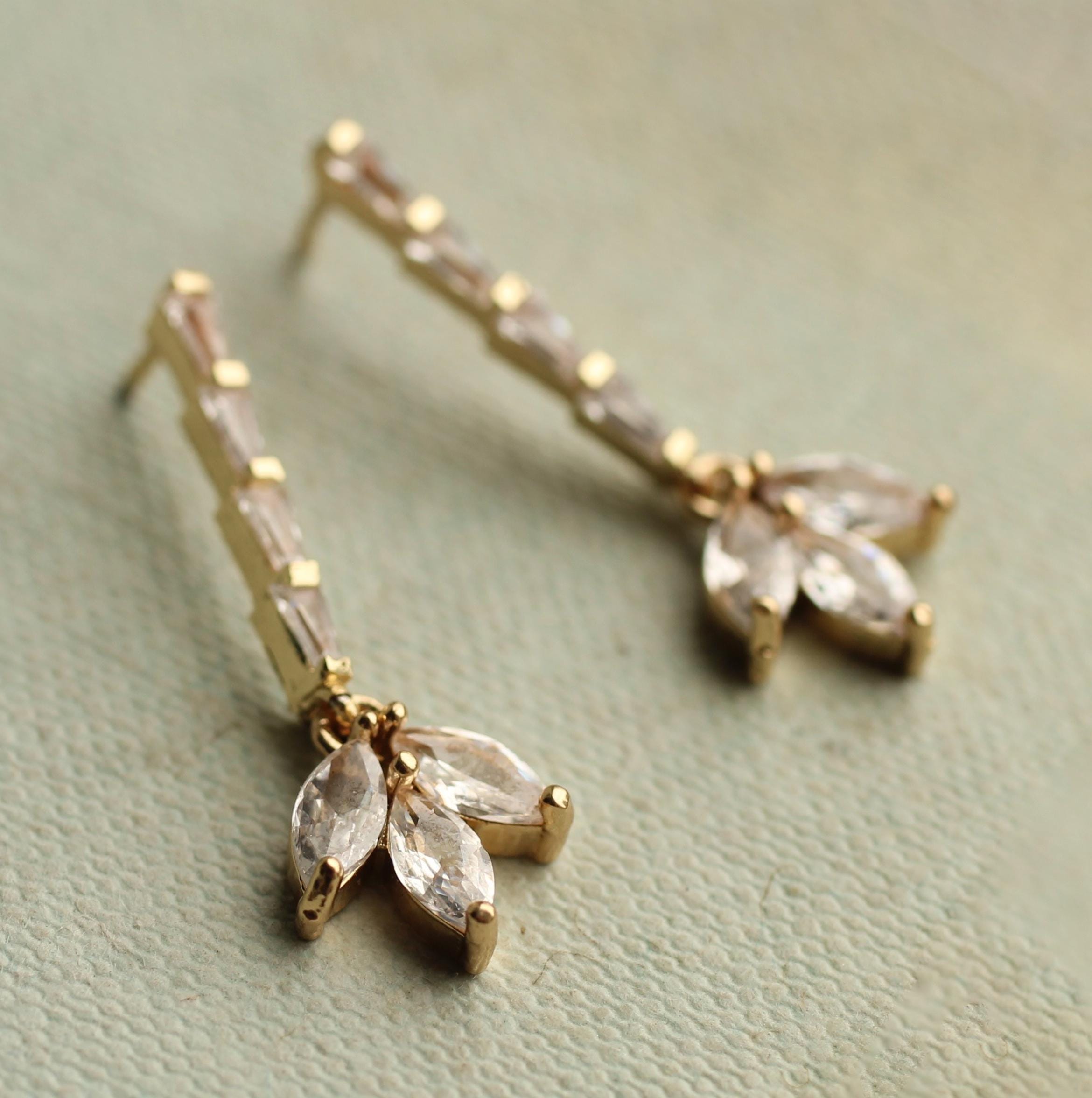Petal Bridal Flower Earrings
