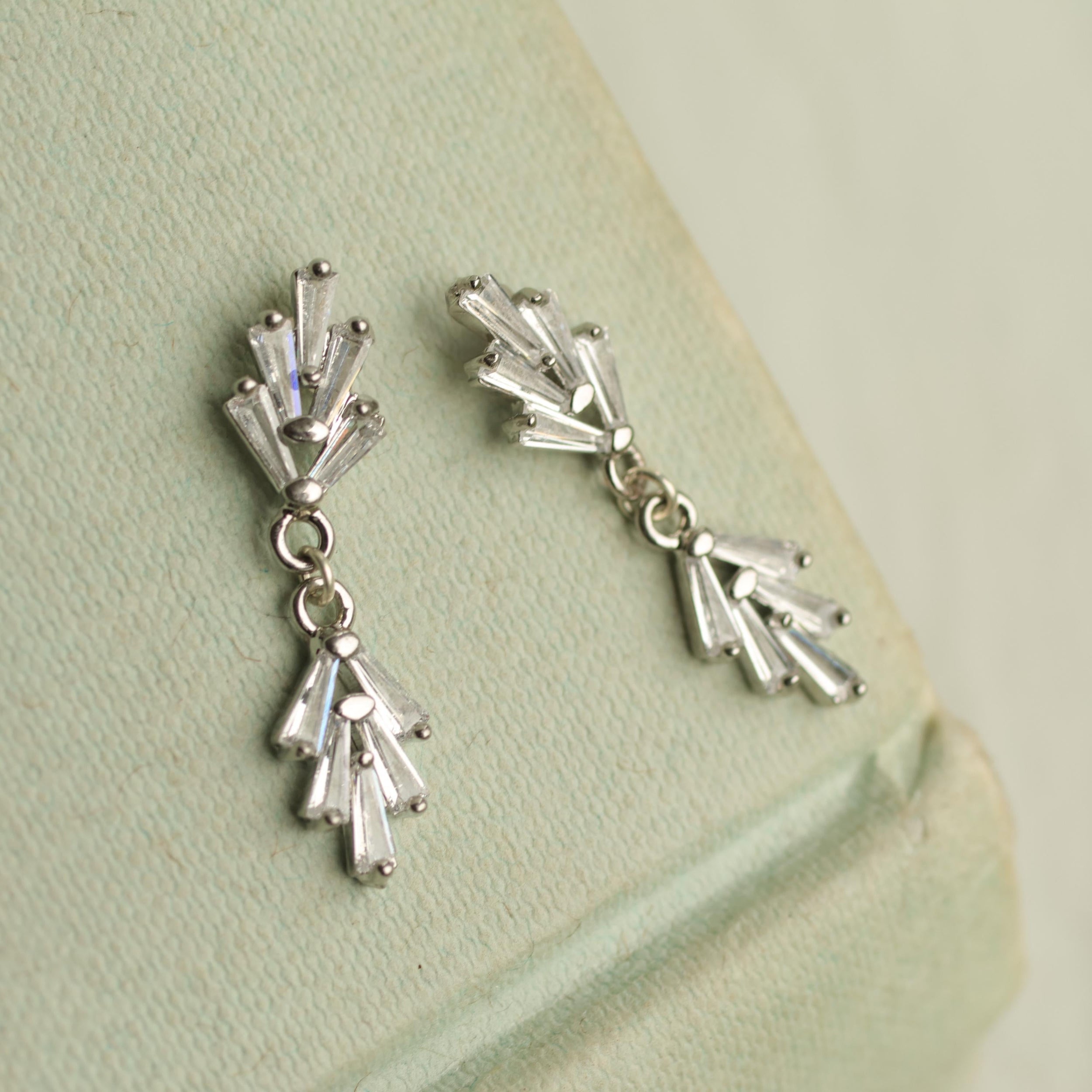 Art Deco Silver Drop Earrings