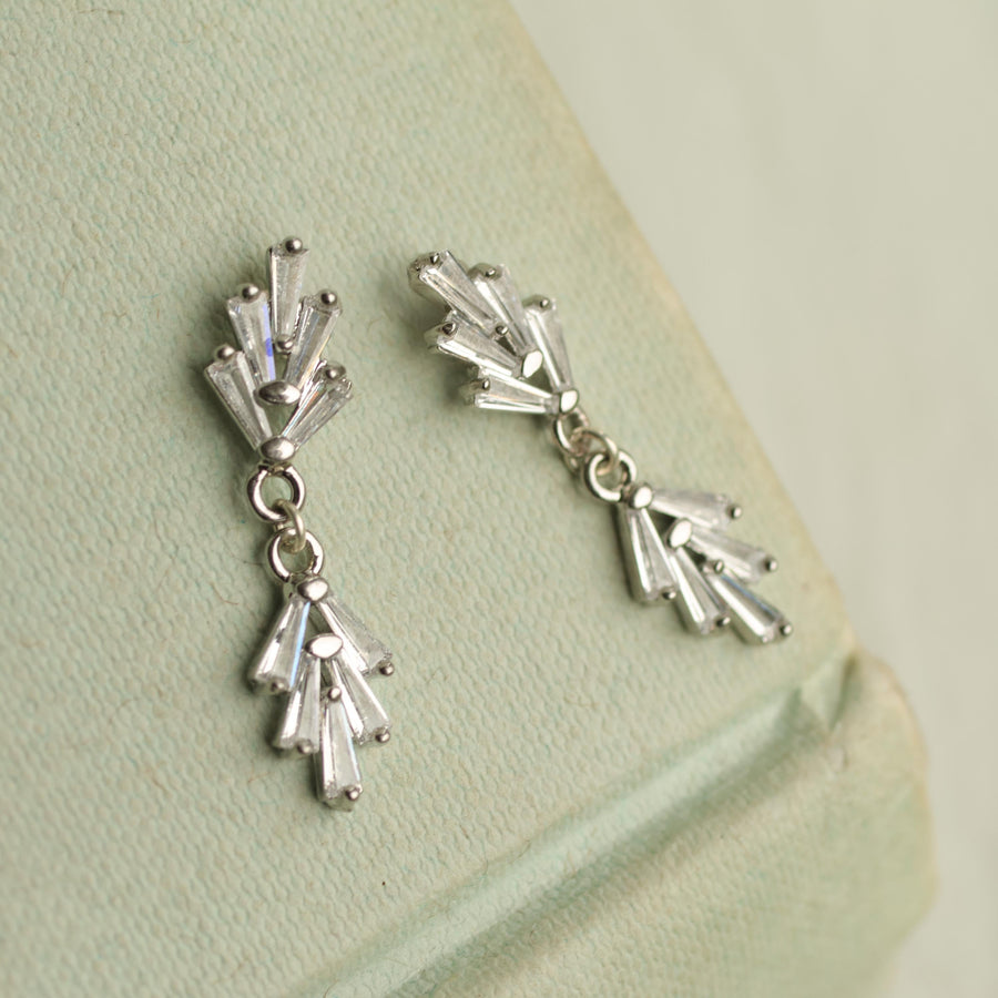 Art Deco Silver Drop Earrings