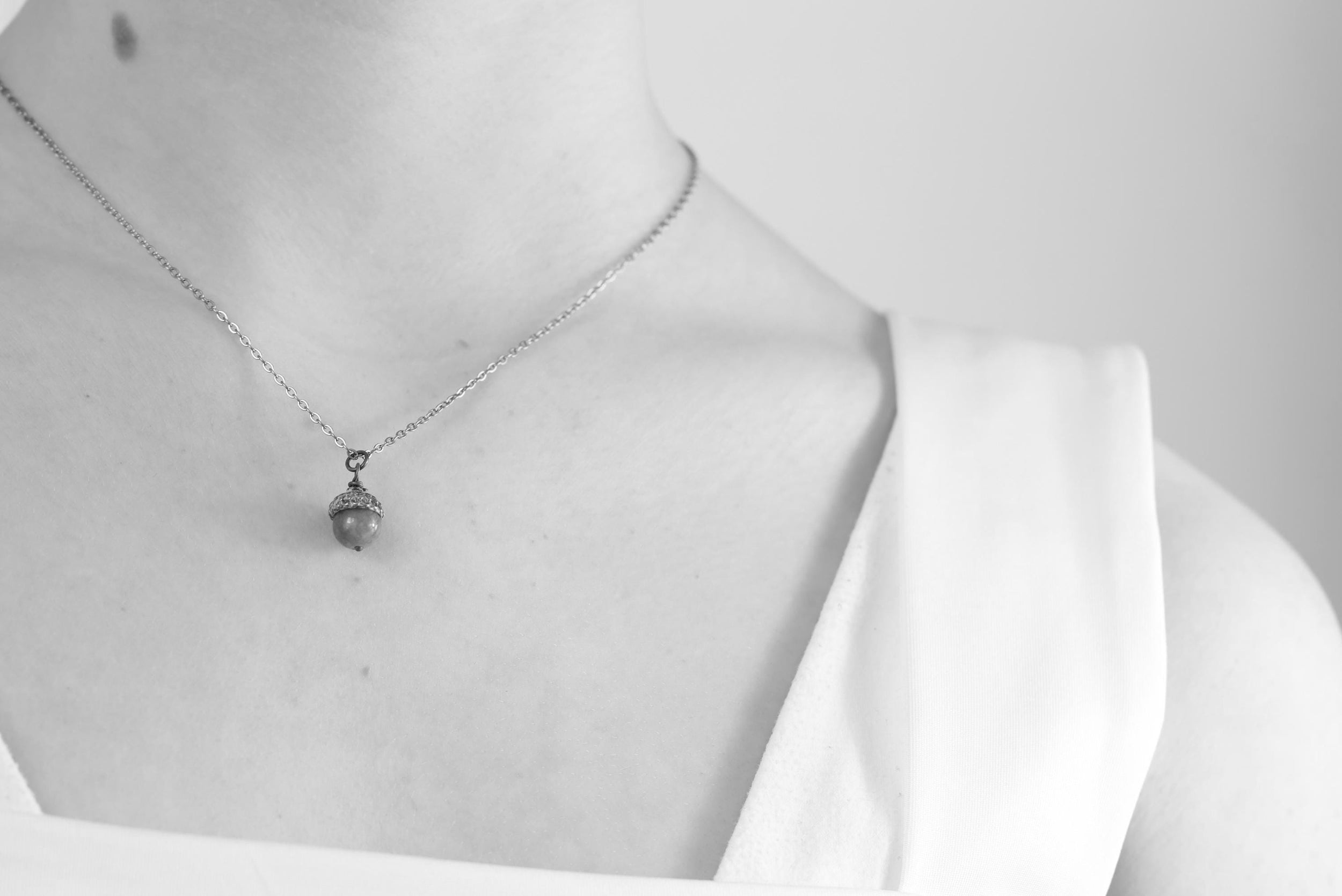 Amber Acorn Necklace