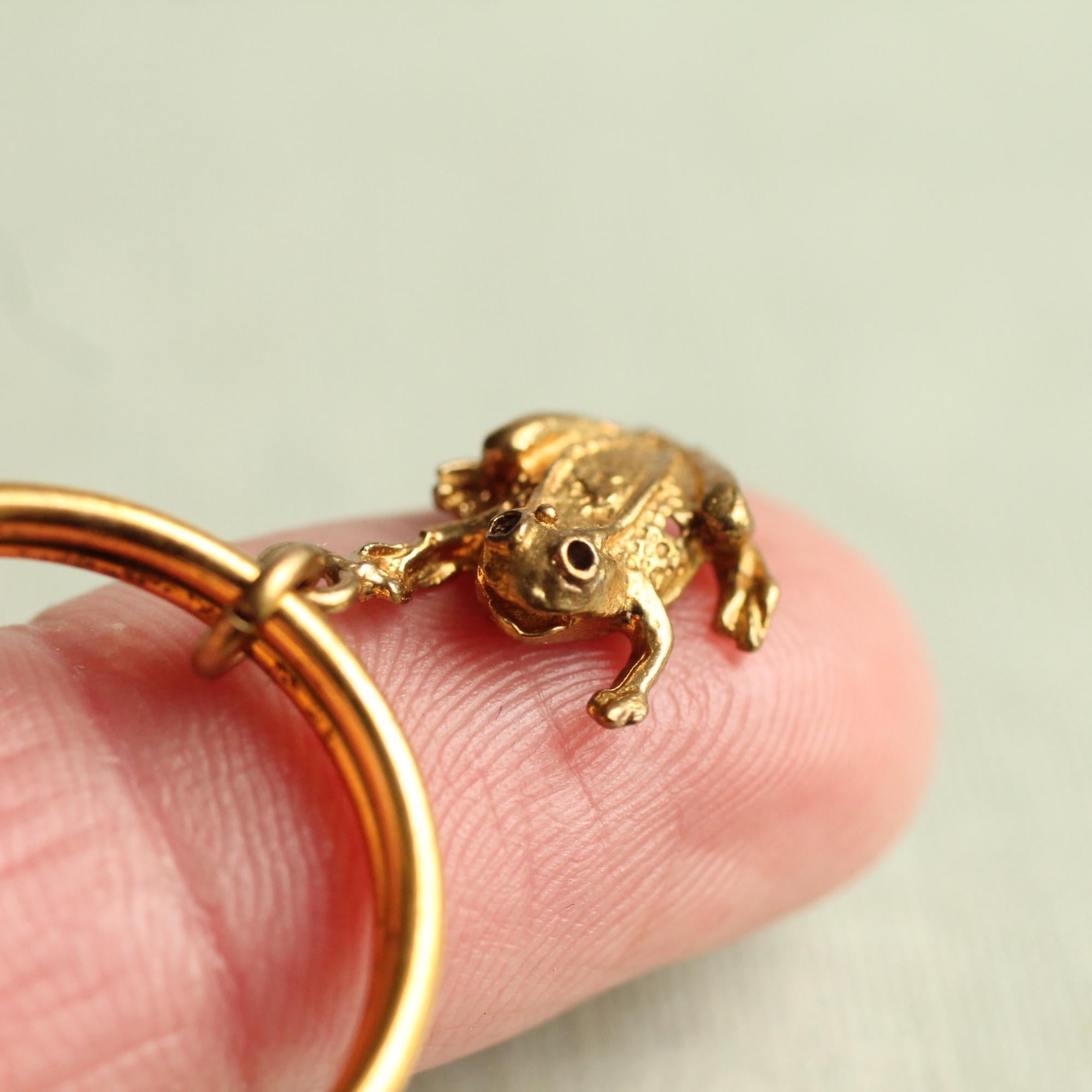 Tiny Frog Charm Keyring