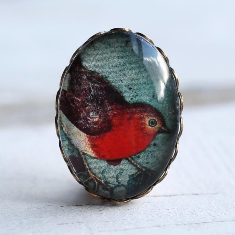 Light Robin Bird Brooch