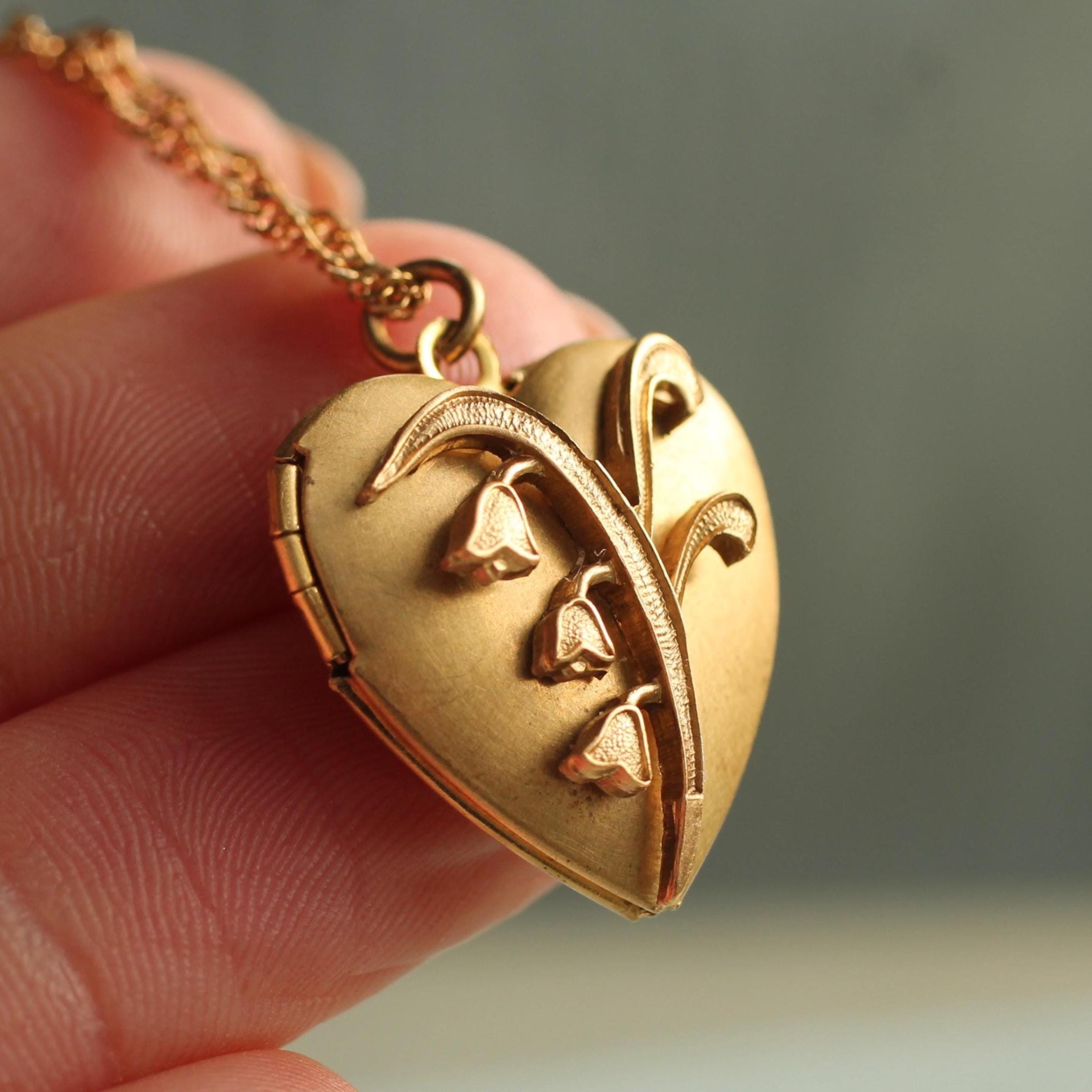 Lily of the Valley Heart Locket
