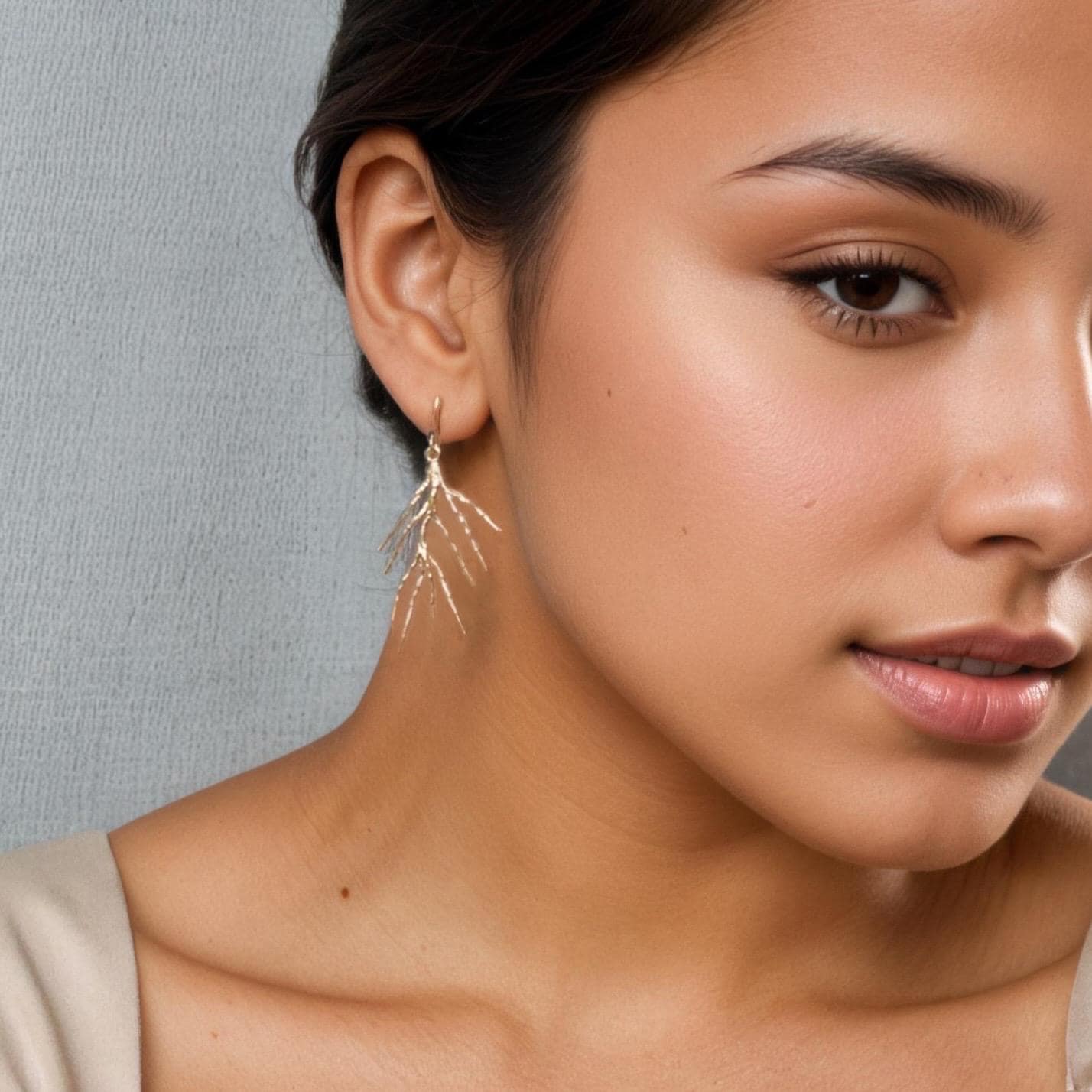 Gold Pine Needle Earrings