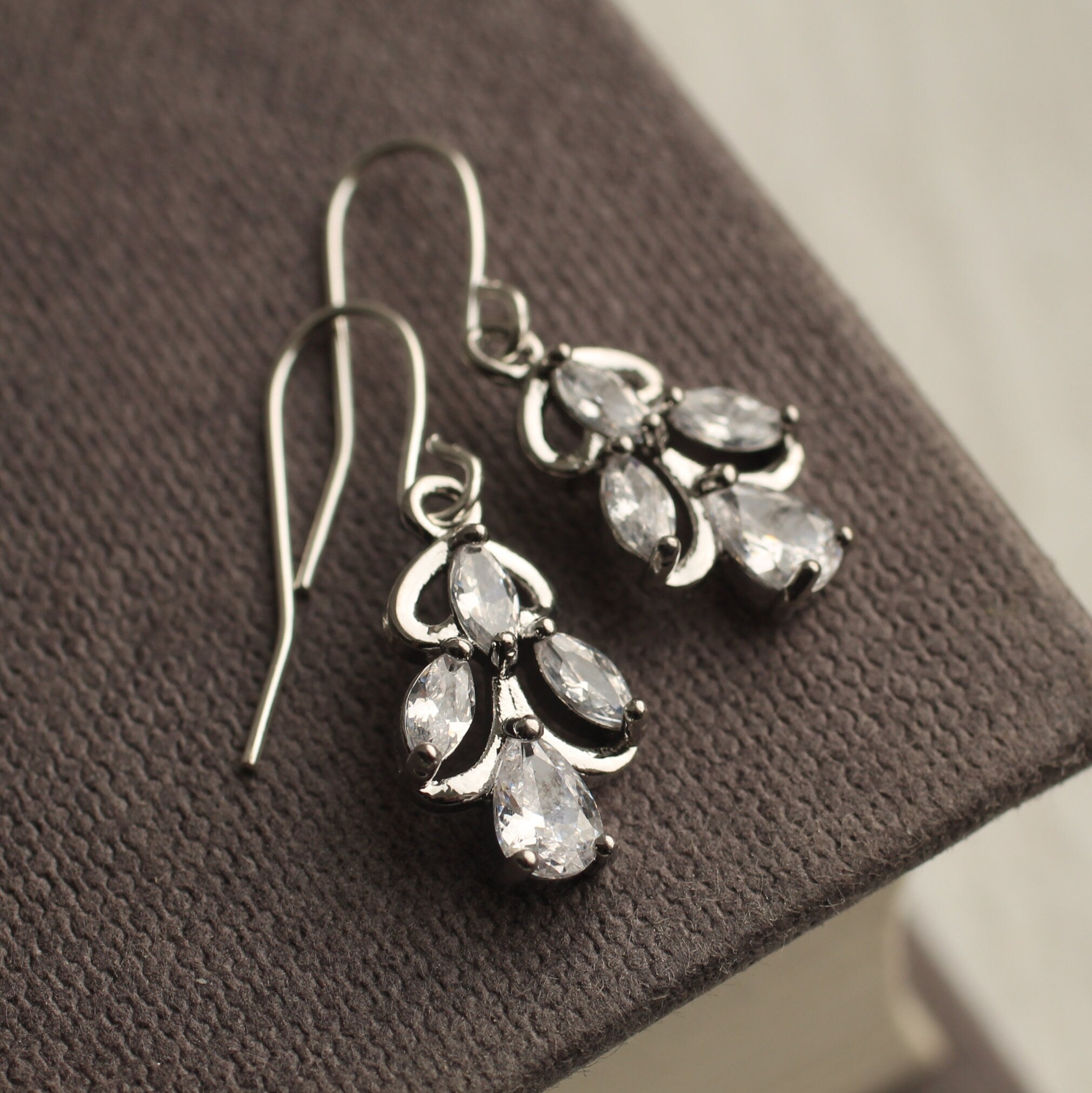 Art Nouveau Silver Jewel Earrings