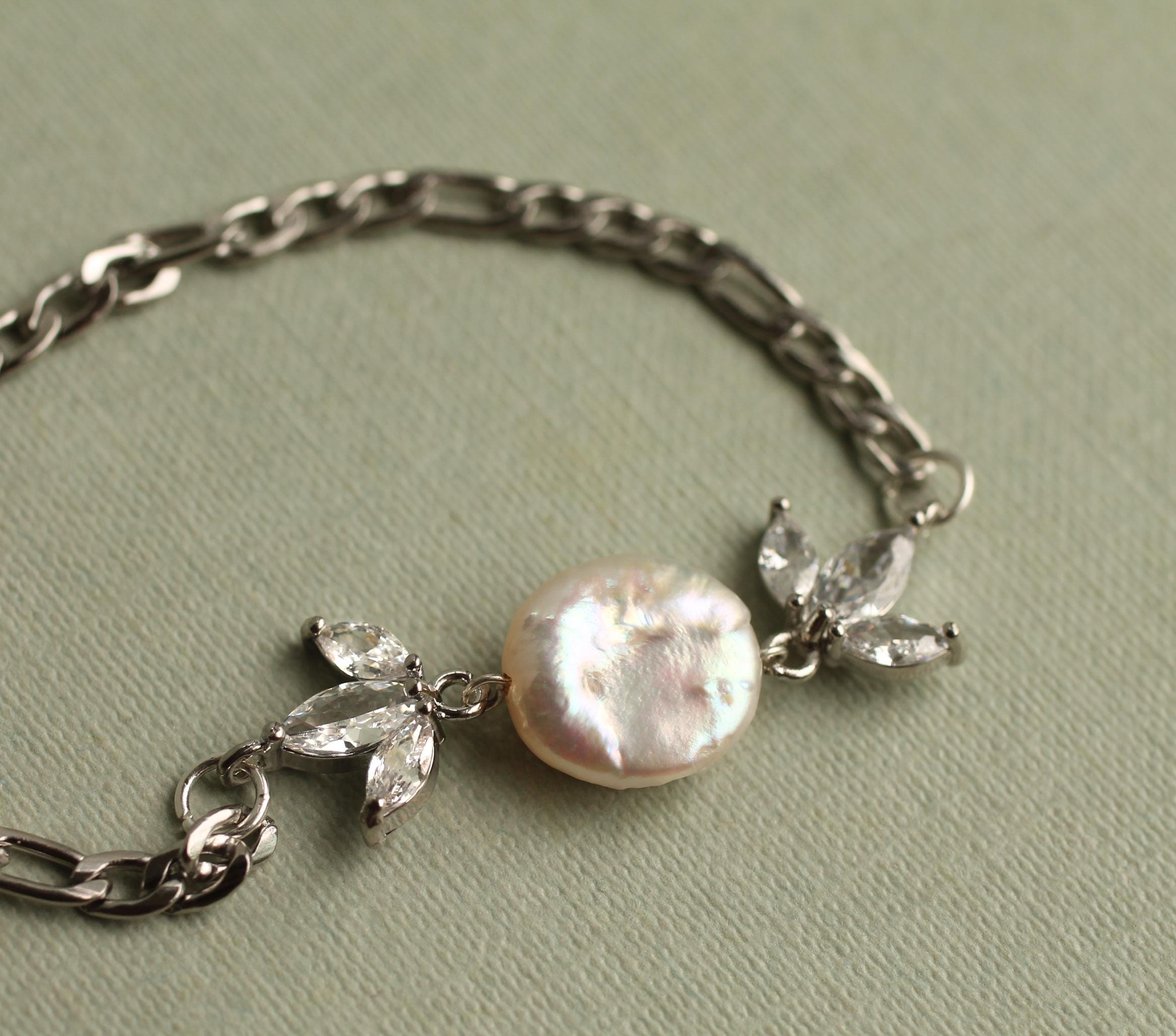 Freshwater Pearl Flower Girl Bracelet