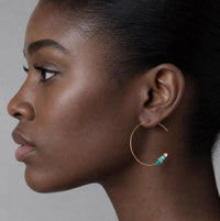 Turquoise Amazonite Hoop Earrings